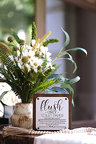 Lavender Inspired Farmhouse Bathroom Sign - Flush Only Toilet Paper Wall Art - Half Bath, Powder Room, Guest Bath, Kid's Bathroom Decor - 7x7 Inch - Image 3