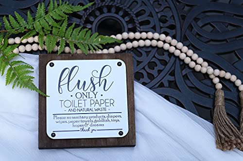 Lavender Inspired Farmhouse Bathroom Sign - Flush Only Toilet Paper Wall Art - Half Bath, Powder Room, Guest Bath, Kid's Bathroom Decor - 7x7 Inch - Image 2