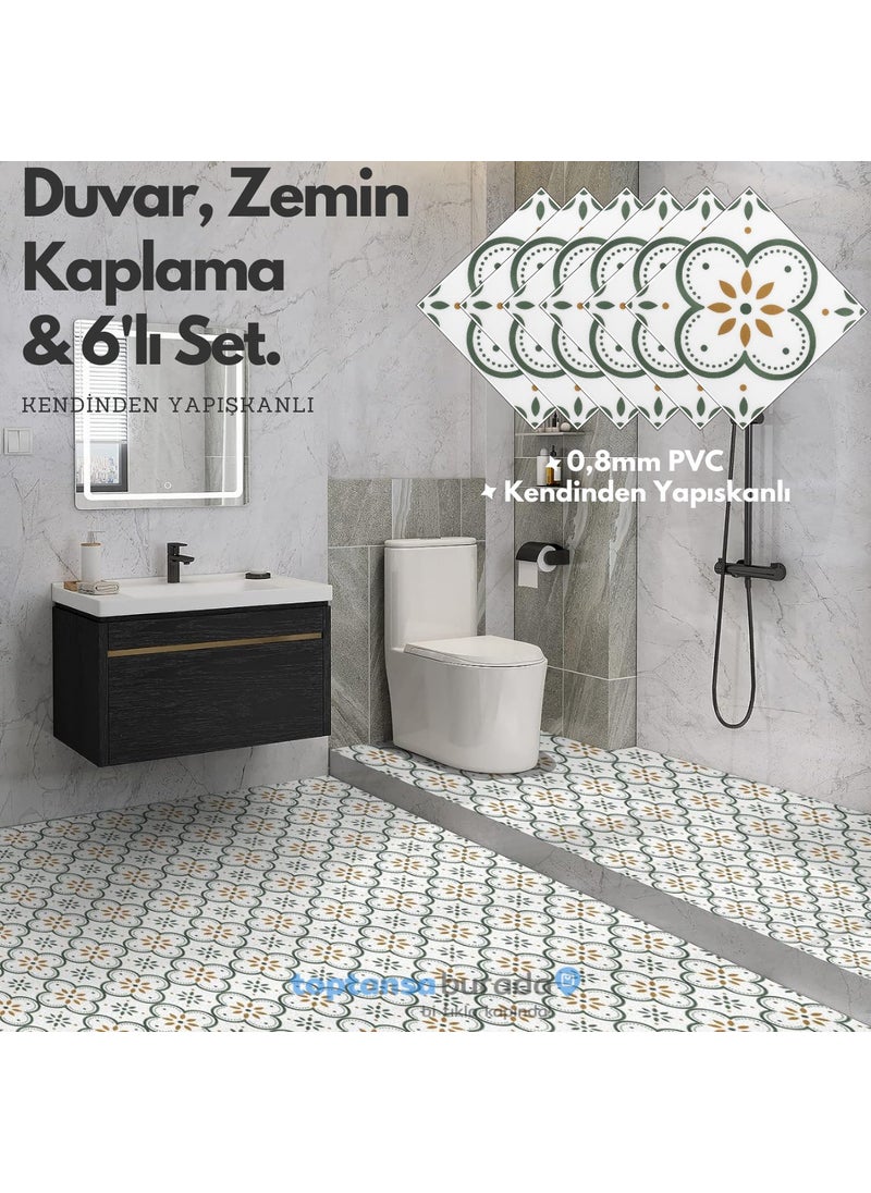 Technosmart 6PCS 20CM×20CM Self Adhesive Wall Covering Kitchen Bathroom PVC Sticker Decoration  - Image 1