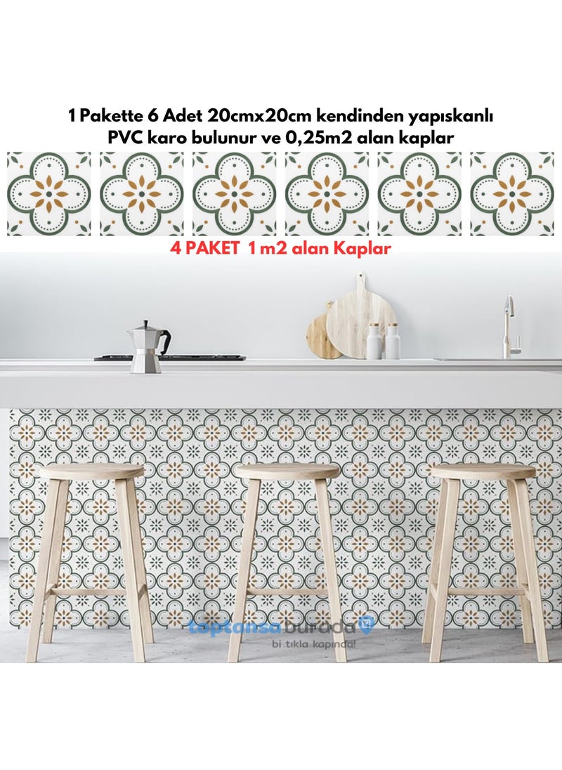 Technosmart 6PCS 20CM×20CM Self Adhesive Wall Covering Kitchen Bathroom PVC Sticker Decoration  - Image 3