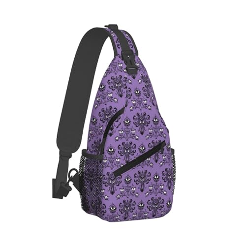 BEIANSHUO Haunted the Mansion Small Crossbody Backpack Sling Bag for Men Women Mini One Shoulder Chest Bags Gym Sport Travel Hiking Daypack - Image 1