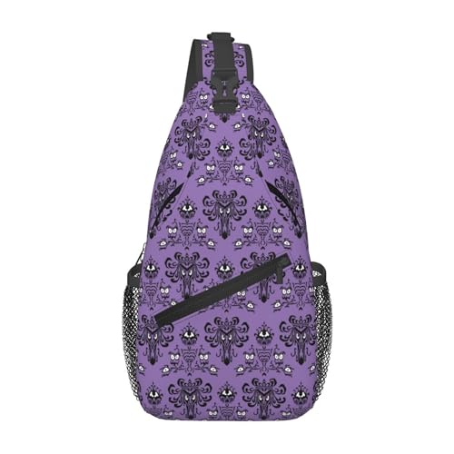 BEIANSHUO Haunted the Mansion Small Crossbody Backpack Sling Bag for Men Women Mini One Shoulder Chest Bags Gym Sport Travel Hiking Daypack - Image 3