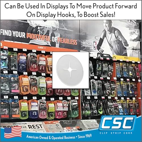 Clip Strip Display Hook Product Stop, 100 Pack, Product Stoppers for Display Hooks, 1" Diameter, Give Display Hooks a Full & Organized Appearance - Image 5
