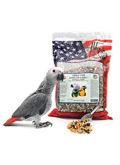 ABBA 1400 Premium Bird Food for African Grey, Conure, and Senegal Parrot, Bird Seed Blend with Whole Eggs, Fruits and Nuts - Packed with Protein, Vitamins & Minerals, 5 lbs