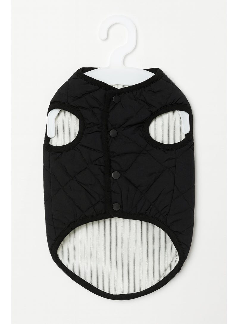 يو أيه أر أو أن إي معطف شتوي كبير جدًا للكلاب باللونين الأبيض والأسود - جاكيت مبطن ببطانة من الصوف، طول الظهر 48 سم، طول الرقبة 40-41 سم، طول الصدر 54-60 سم