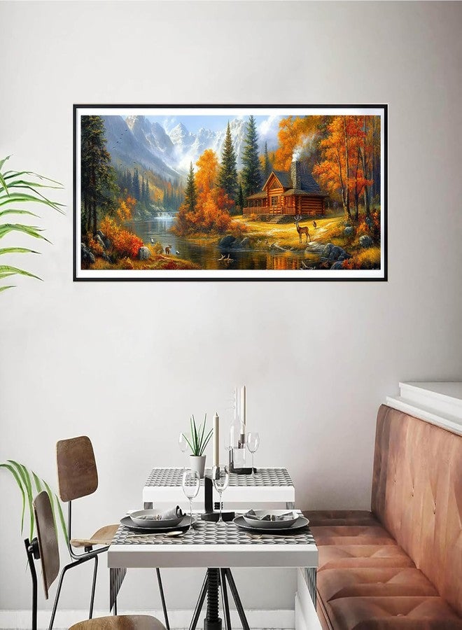 Bimkole Large Diamond Art Kits for Adults Landscape, Full Drill 5D DIY Rhinestone Embroidery Set Paint with Diamonds Art Autumn by Number Kits Cross Stitch Home Wall Craft Decoration 30x80 cm - Image 3