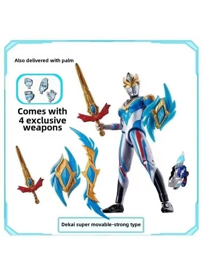 Ultraman Hand-made Spot Gold Cero Beria Geed Tiga Doll Model Stand Kidsren's Toys-Color:Dekai Strong Form - Image 1