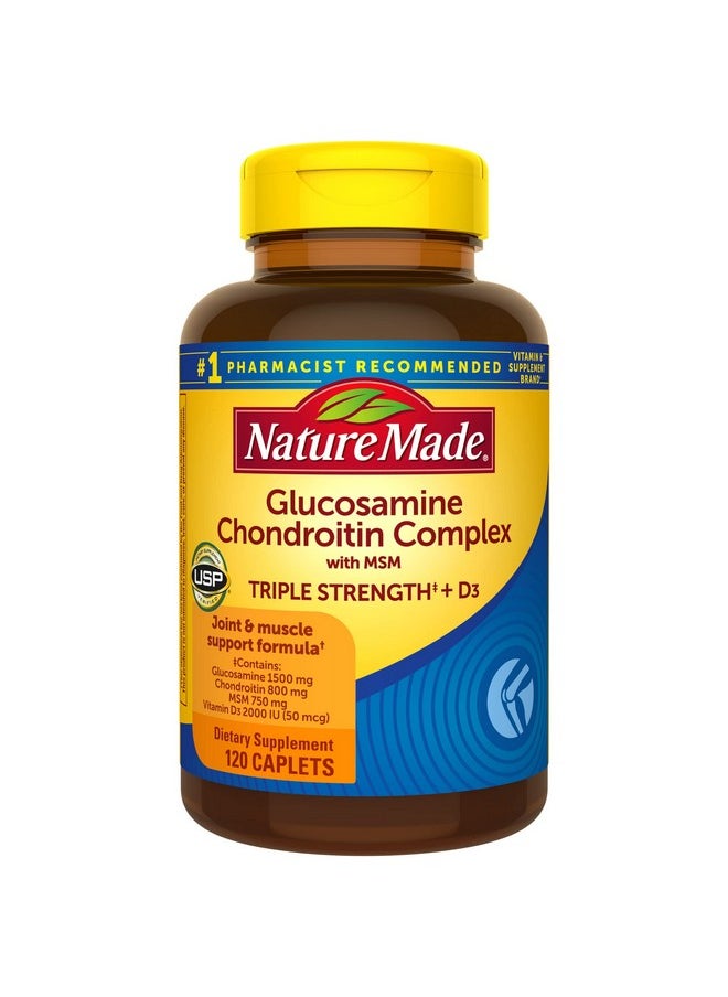 Nature Made - Glucosamine Chondroitin Complex With Msm Dietary Supplement For Joint Support 120 Caplets 60 Day Supply - Image 1