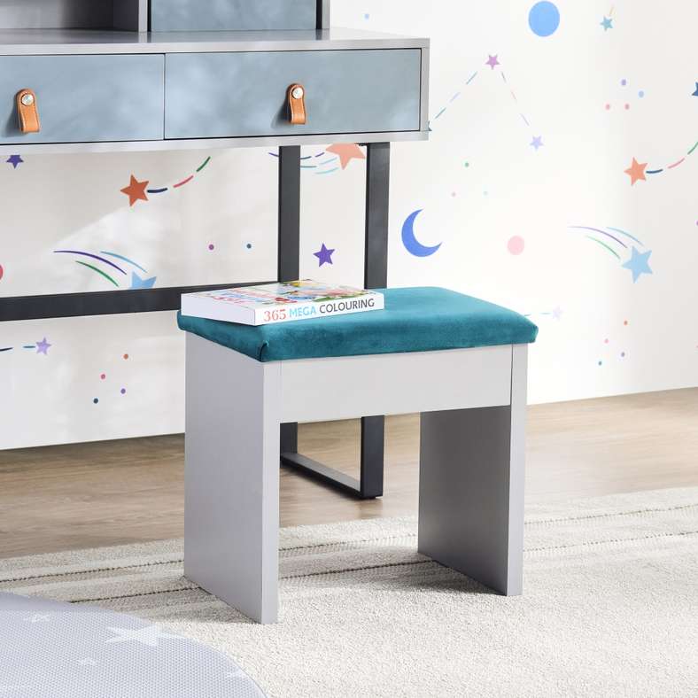 Pan Home ORWELLA KIDS DRESSER STOOL - LIGHT GREY BLUE