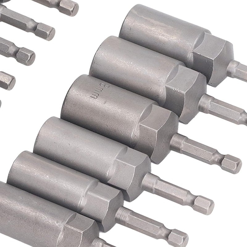 مجموعة محامل سداسية الرأس (16 قطعة) لمفتاح الضغط والمثقاب الكهربائي، مصنوعة من الفولاذ المعدني، تستخدم بشكل واسع في صيانة السيارات وإصلاح المنازل. - Image 5