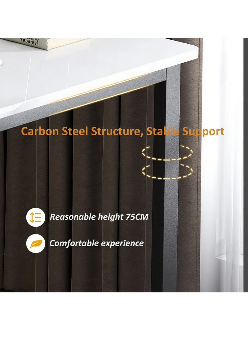 YY-ريشير مكتب متعدد الوظائف مكتب الكمبيوتر جدول الدراسة مع خزانة التخزين ، 120 سم محطة العمل جدول مع الدرجات للمنزل والمكتب - Image 4