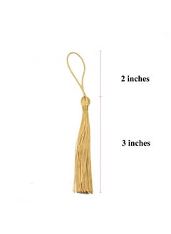 Makhry 100Pcs 13Cm/5 Inch Silky Floss Bookmark Tassels With 2 Inch Cord Loop And Small Chinese Knot For Jewelry Making Souvenir Bookmarks Diy Craft Accessory (Champange)  - Image 5