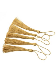 Makhry 100Pcs 13Cm/5 Inch Silky Floss Bookmark Tassels With 2 Inch Cord Loop And Small Chinese Knot For Jewelry Making Souvenir Bookmarks Diy Craft Accessory (Champange)  - Image 4