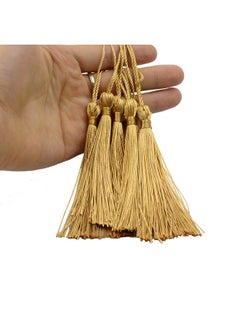 Makhry 100Pcs 13Cm/5 Inch Silky Floss Bookmark Tassels With 2 Inch Cord Loop And Small Chinese Knot For Jewelry Making Souvenir Bookmarks Diy Craft Accessory (Champange)  - Image 2