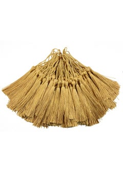 Makhry 100Pcs 13Cm/5 Inch Silky Floss Bookmark Tassels With 2 Inch Cord Loop And Small Chinese Knot For Jewelry Making Souvenir Bookmarks Diy Craft Accessory (Champange)  - Image 1