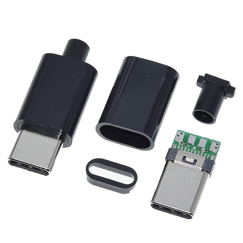 انمبست 20 مجموعة من موصل USB 3.1 من النوع C ذكر 24 دبوس واجهة خط بيانات لحام لوحة PCB 24P وحدة دعم (10 مجموعات أسود + 10 مجموعات أبيض) - Image 2