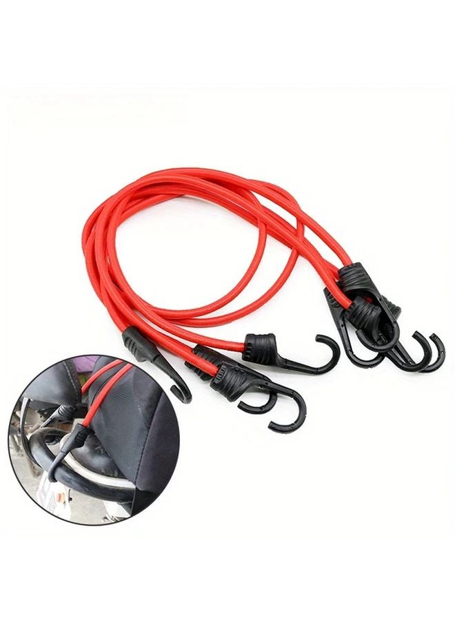 Heavy Duty Red Bungee Cargo Straps 11 81in Adjustable Tie Down Ropes for Motorcycle Truck - Image 2