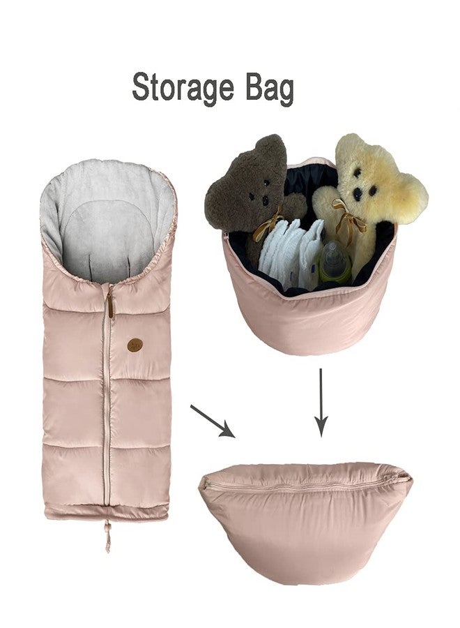 CozyMe Waterproof Winter Comfortable Thick Coral Fleece Universal Stroller Footmuff,Length Adjustable Good for All Toddler,Anti-Kicking, Anti-Slipy Baby Stroller Bunting Bag 0-5T - Image 3