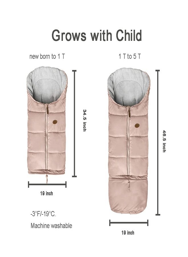 CozyMe Waterproof Winter Comfortable Thick Coral Fleece Universal Stroller Footmuff,Length Adjustable Good for All Toddler,Anti-Kicking, Anti-Slipy Baby Stroller Bunting Bag 0-5T - Image 2