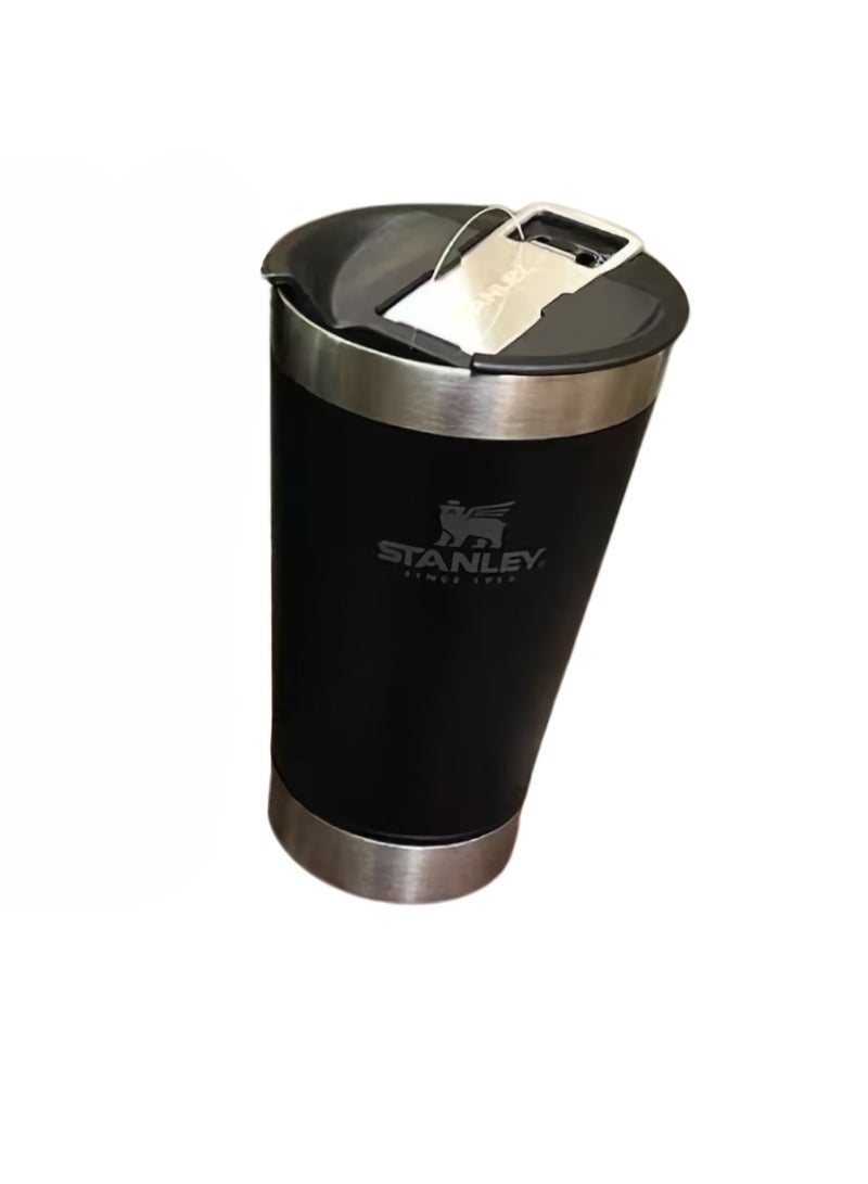 Stanley Thermos Cup, Vacuum Insulated Pint Tumbler, Stainless Steel Drinking Glass With Built In Bottle Opener, Dishwasher Safe Insulated Cup For Water Coffee Tea, (1pc, Black, 500ml) - Image 1