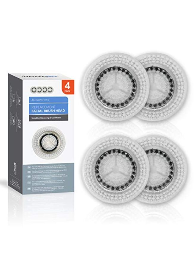 Brushmo Replacement Cleansing Brush Heads Compatible With Sensitive Face Brush Head, 4Pack - Image 1