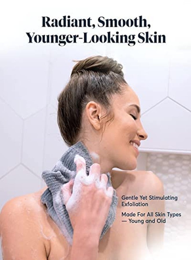 SUTERA - Exfoliating Shower Towel, Premium Japanese Scrub Wash Cloth, Deep Cleanse for Body Face, Microabrasion Duo Fibers Durable Quick Drying, Asian Spa Skin Care Bath Washclose, Extra Long Design - Image 3