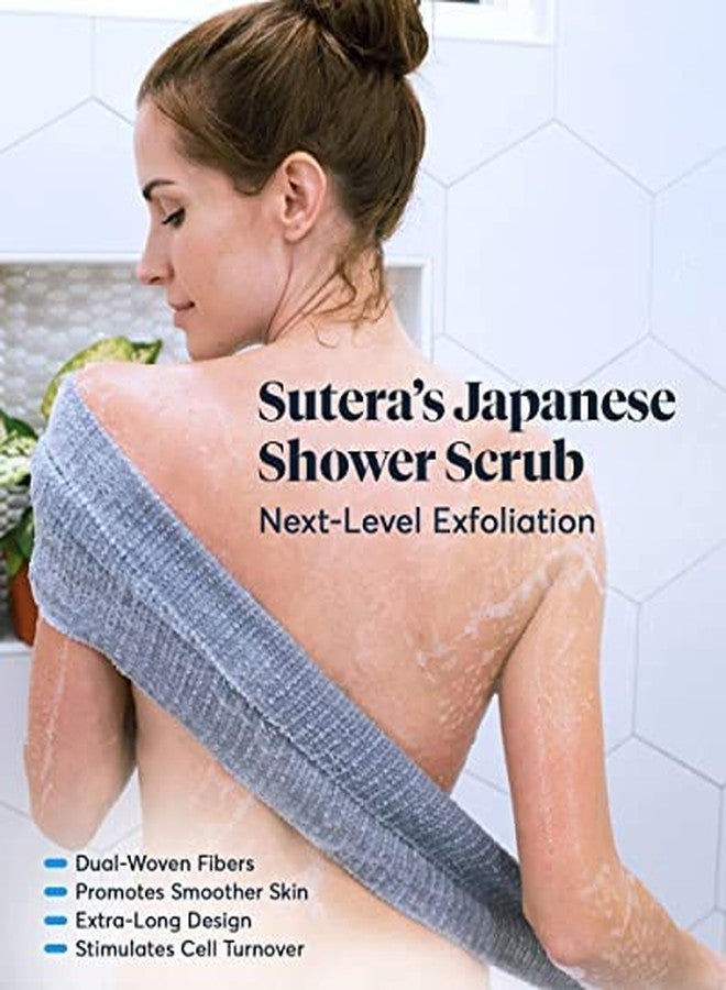 SUTERA - Exfoliating Shower Towel, Premium Japanese Scrub Wash Cloth, Deep Cleanse for Body Face, Microabrasion Duo Fibers Durable Quick Drying, Asian Spa Skin Care Bath Washclose, Extra Long Design - Image 5