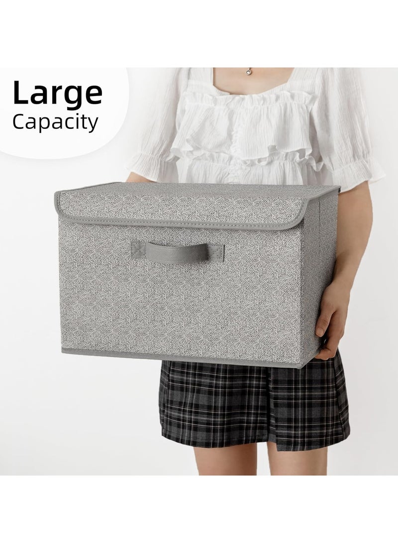 SYKON Storage Box Organizer Large with Lid 2 Compartments Collapsible Toy Box Storage Bin for Playroom, Multipurpose Premium Oxford Fabric Organizer for Toys, Clothes, Books & More with Reinforced Handle  - Image 3