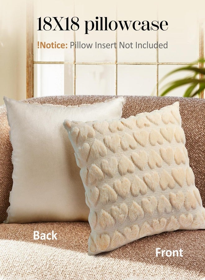 Kokaaee Embroidered Throw Pillow Cover - 18x18 Outdoor Decorative Pillow Covers with Zipper for Couch Sofa Bedroom Aesthetic Heart Soft Cozy Cotton Pillowcase Covers with Patterned - Image 4