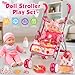 YIYBM Baby Doll with Stroller Set with 125 Baby Dolls Handbag 2 Sets Doll Clothes and 16 PCS Doll Accessories Baby Stroller Toys for Toddler Girls Kids Ages 35 46 for Pretend Play - Image 4