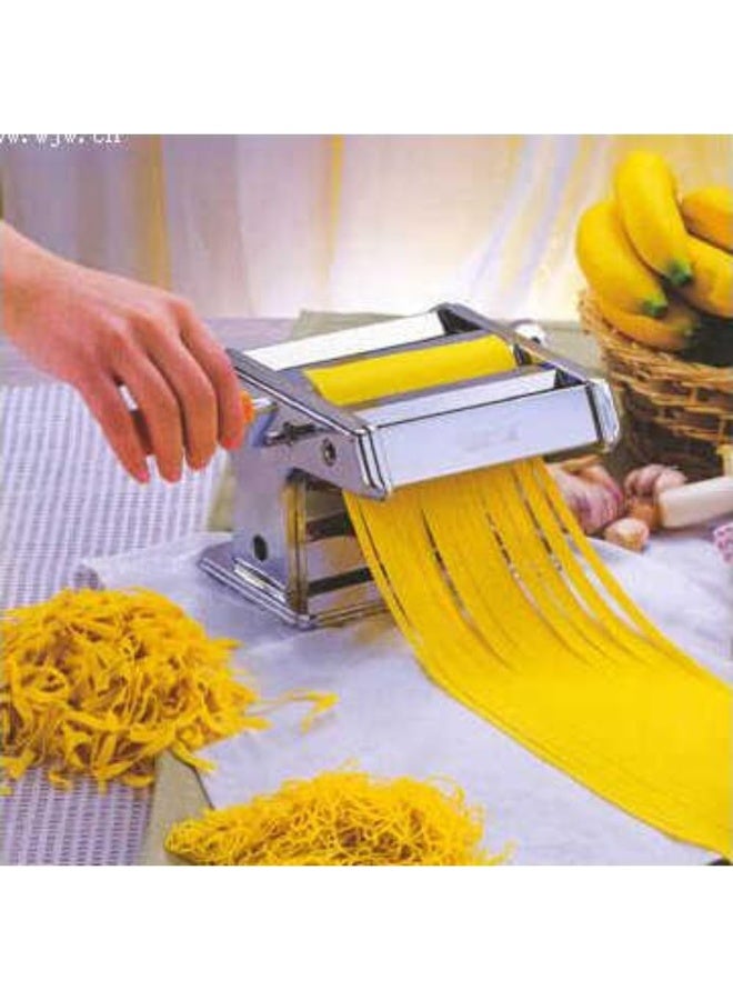 TIGER آلة صنع المعكرونة اليدوية مع أسطوانة المعكرونة القابلة للتعديل، تصميم يدوي لسباغيتي والمعكرونة، أسطوانة عجين من الفولاذ المقاوم للصدأ الثقيلة وقاطع المعكرونة - Image 5