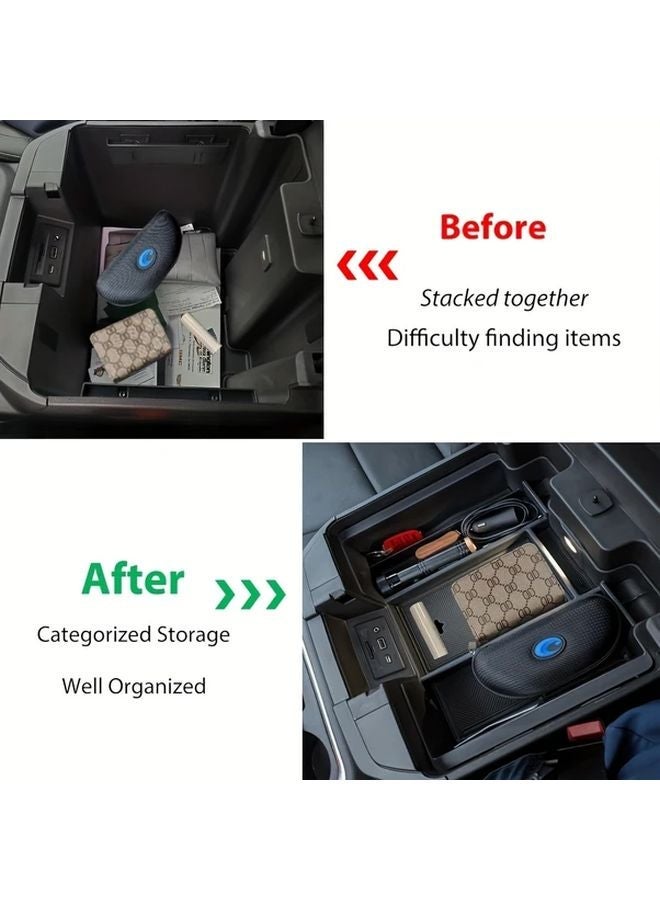 Black Center Console Armrest Storage Tray for 2019 2023 Chevy Silverado GMC Sierra 1500 2500 3500 HD - Image 4
