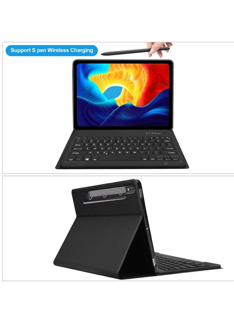 JAJEEK Samsung Galaxy Tab S8 Plus / S7 FE / S7 Plus 12.4 inch Keyboard Case – Detachable Magnetic Bluetooth Keyboard with Protective Cover, Supports S Pen Charging, Black – Perfect for Tab S8+ 2022, S7 FE 2021, S7+ 2020 - Image 3