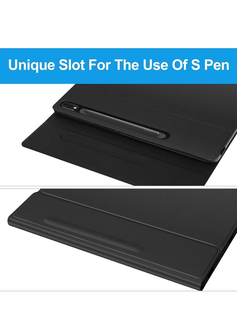 JAJEEK Samsung Galaxy Tab S8 Plus / S7 FE / S7 Plus 12.4 inch Keyboard Case – Detachable Magnetic Bluetooth Keyboard with Protective Cover, Supports S Pen Charging, Black – Perfect for Tab S8+ 2022, S7 FE 2021, S7+ 2020 - Image 2