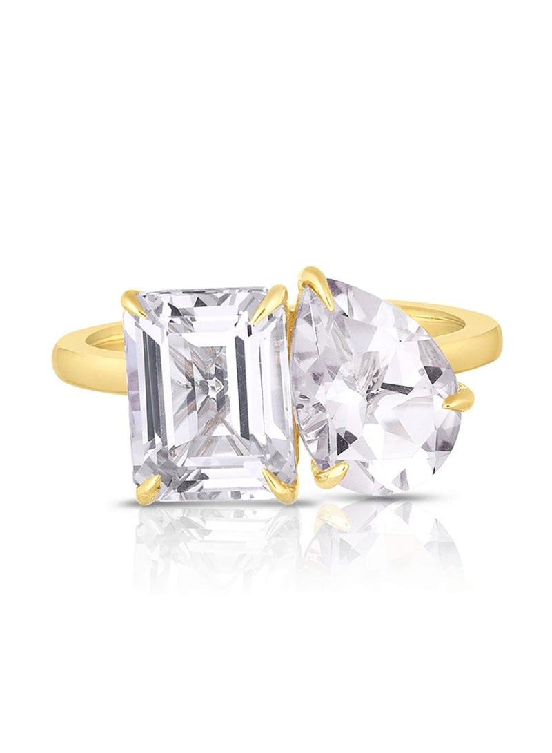 Liu Jo Liu Jo Dereh Gold Ring with Clear Stone - LJ2550
