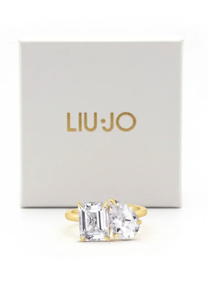 Liu Jo  Liu Jo Dereh Gold Ring with Clear Stone - LJ2550 for Women | Best Price UAE
