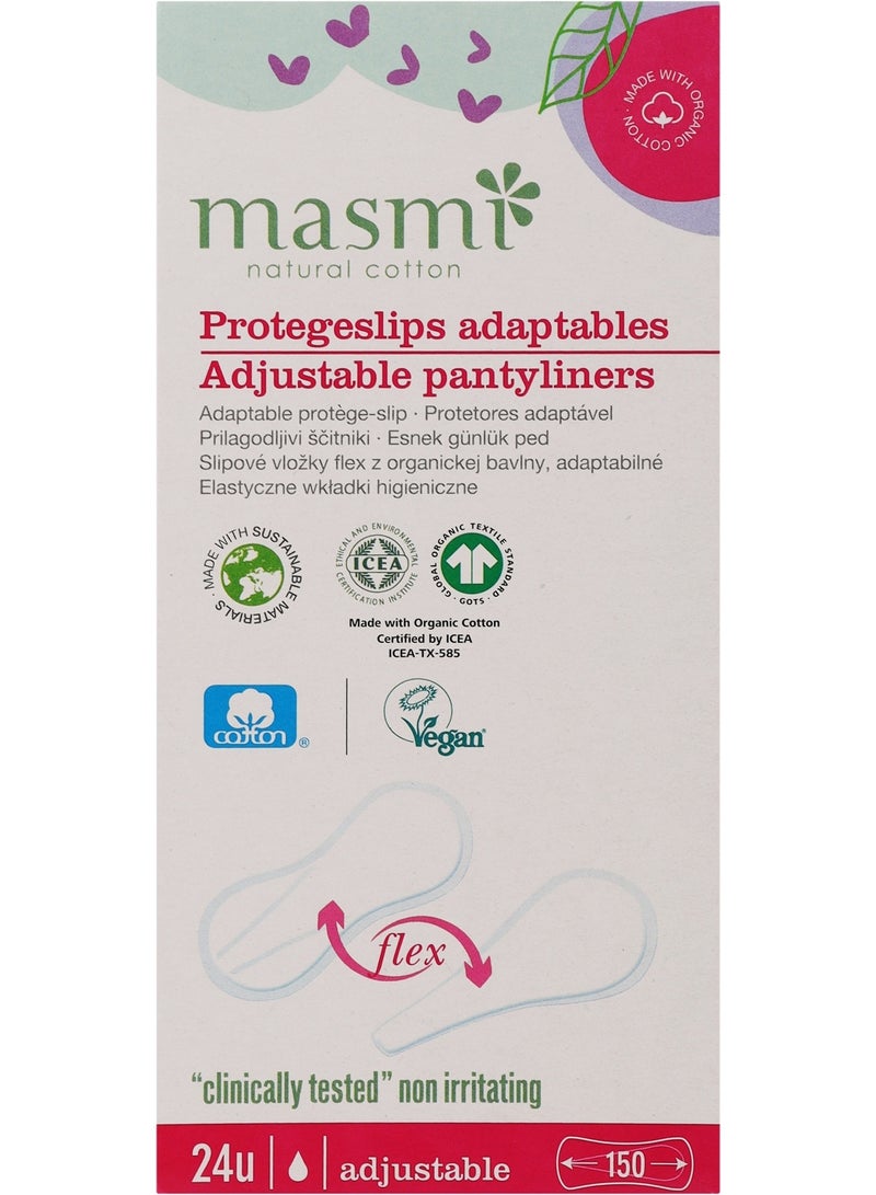 Organic Adjustable Cotton Panty Liners 24 Pcs