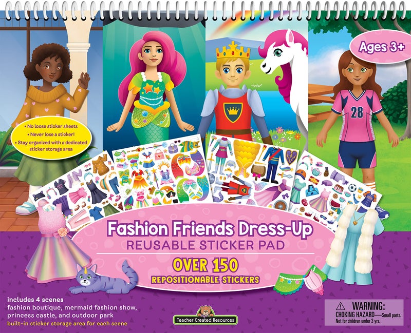 Teacher Created Resources Fashion Friends DressUp Reusable Sticker Pads