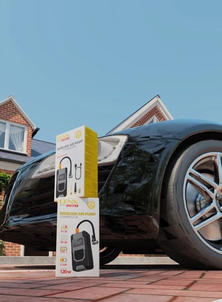 دينكس منفاخ إطارات لاسلكي بقوة ١٢٠ واط مع بطارية احتياطية وإضاءة LED عالية السطوع - دينكس - Image 4