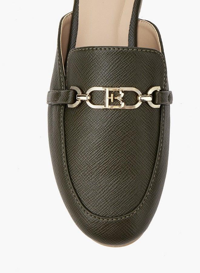 Flora Bella By Shoexpress Textured Chain Detail Slip-On Mules - Image 4