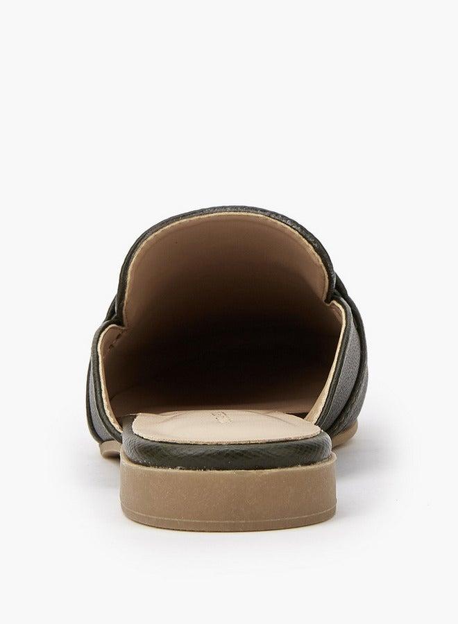 Flora Bella By Shoexpress Textured Chain Detail Slip-On Mules - Image 5