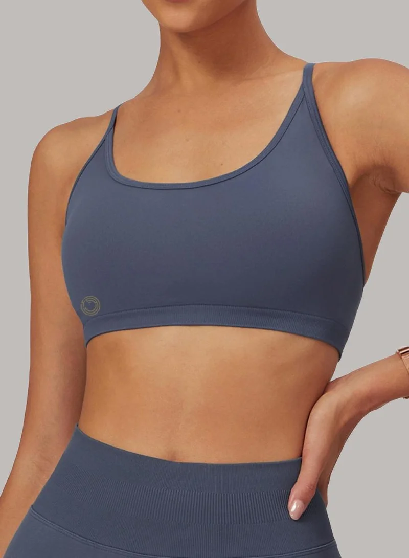 Womens Striped Back Sports Bra