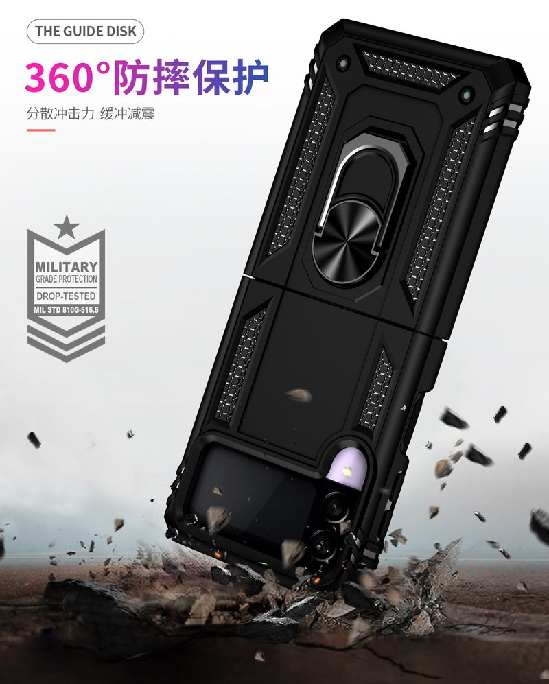 غطاء واقي، ذهبي وردي TPU + PC، مقاوم للصدمات لـ Samsung Galaxy Z Flip 5، حماية من السقوط من مادة TPU باللون الذهبي للهدايا للاستخدام الشخصي للمدرسة - Image 5