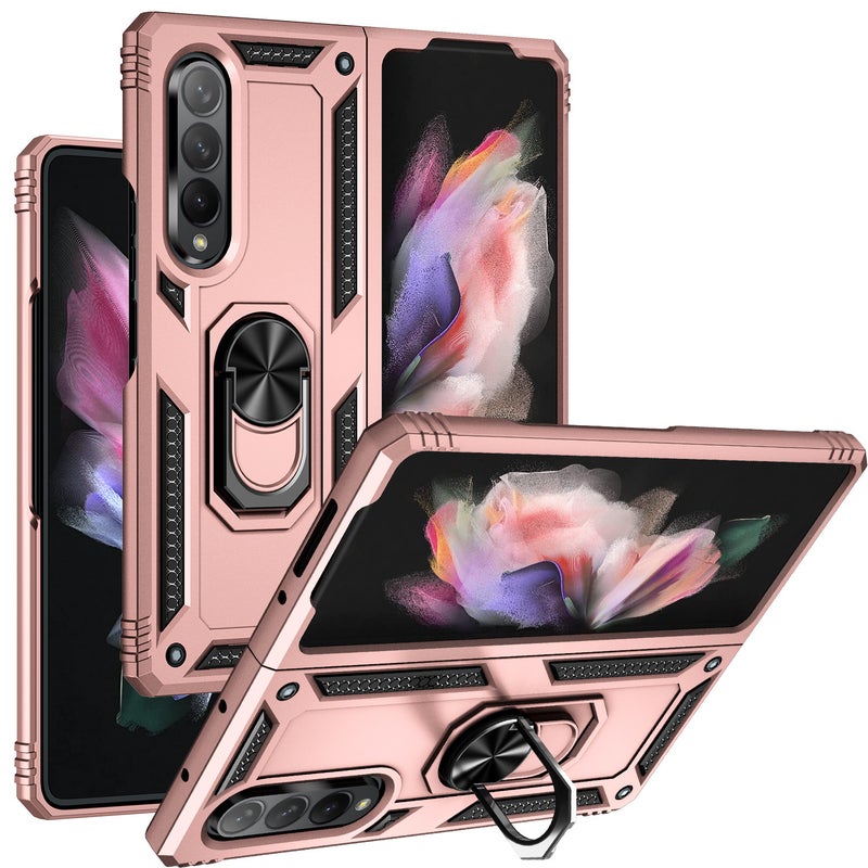 غطاء واقي، ذهبي وردي TPU + PC، مقاوم للصدمات لـ Samsung Galaxy Z Flip 5، حماية من السقوط من مادة TPU باللون الذهبي للهدايا للاستخدام الشخصي للمدرسة - Image 2