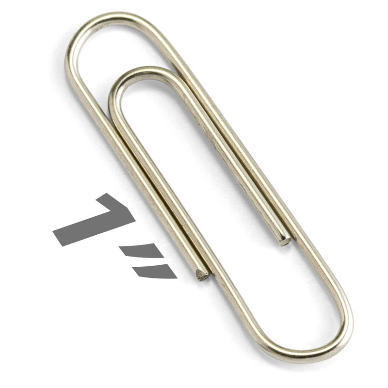 Officemate Small #3 Size Paper Clips, Silver, 200 in Pack (97219) - Image 2