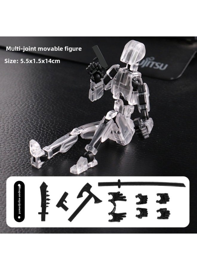 null - TikTok 3D Printing Robot Model Multi-joint Movable Assembled Doll Dog Digital Human Deformation Toy-Color:Transparent Multi-joint Action Figure (need To Be Assembled By Yourself) - Image 1