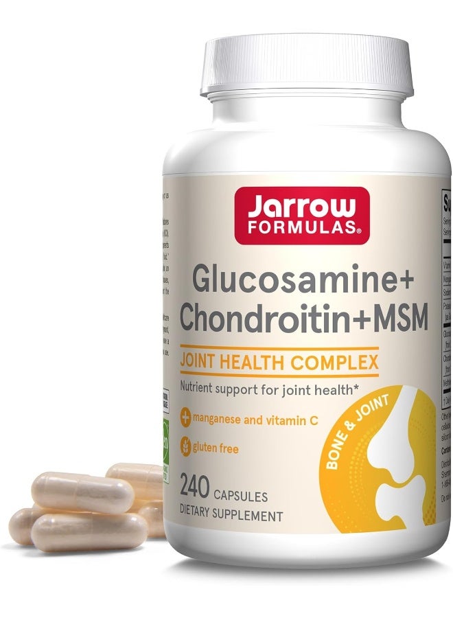 jarrow formulas Glucosamine + Chondroitin + Msm 240 Capsules  - Image 1