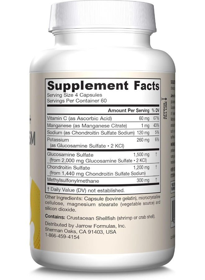 jarrow formulas Glucosamine + Chondroitin + Msm 240 Capsules  - Image 2