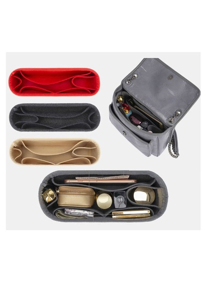 Lckaey Purse bag organizer for ysl bag insert with chain clutch niki medium camera tote organizer 2043beige-M - Image 5