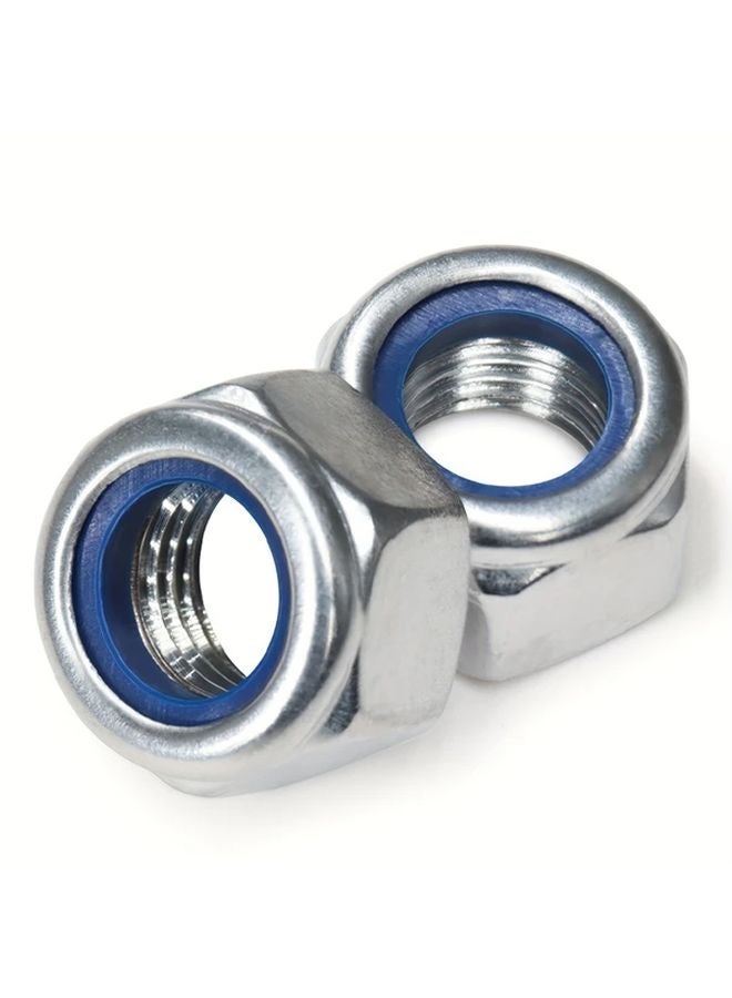 50pcs M6 Nylon Insert Hex Lock Nuts 304 Stainless Steel Metric Locknut Assortment Kit - Image 2